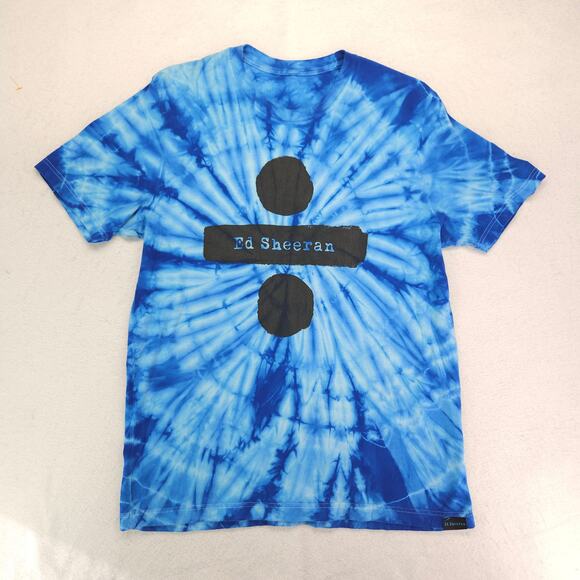 Ed Sheeran Band Casual Crew Neck Graphic Shirt Adult Mens Size Large L Blue - Picture 2 of 10